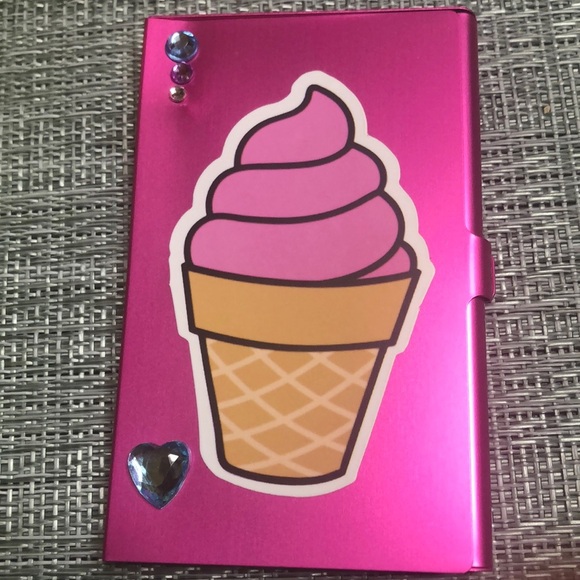 #48 🍦 Ice Cream Pink Metallic Business Card Holder🍦 - Picture 5 of 14
